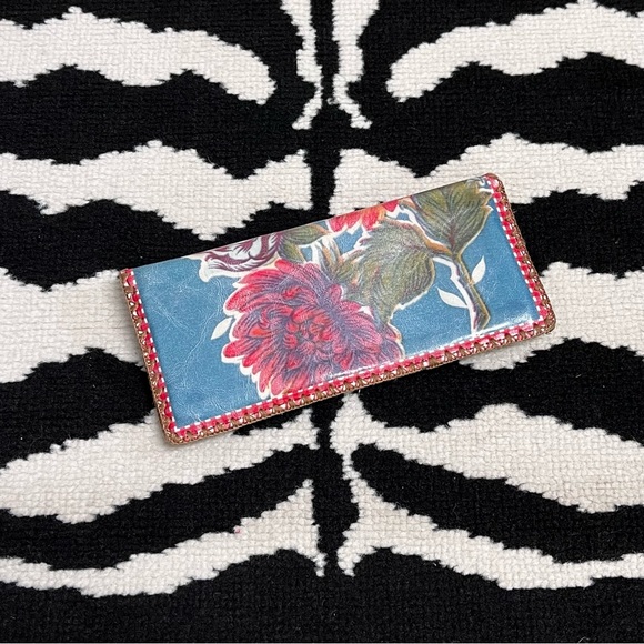 Mlavi Vegan Leather Boho Floral Flat Wallet - Picture 2 of 7